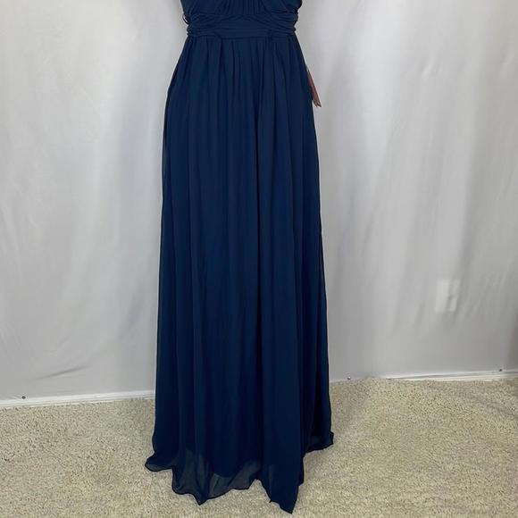 Birdy Grey Grace convertible Chiffon Dress Navy Blue Size L - Picture 6 of 12